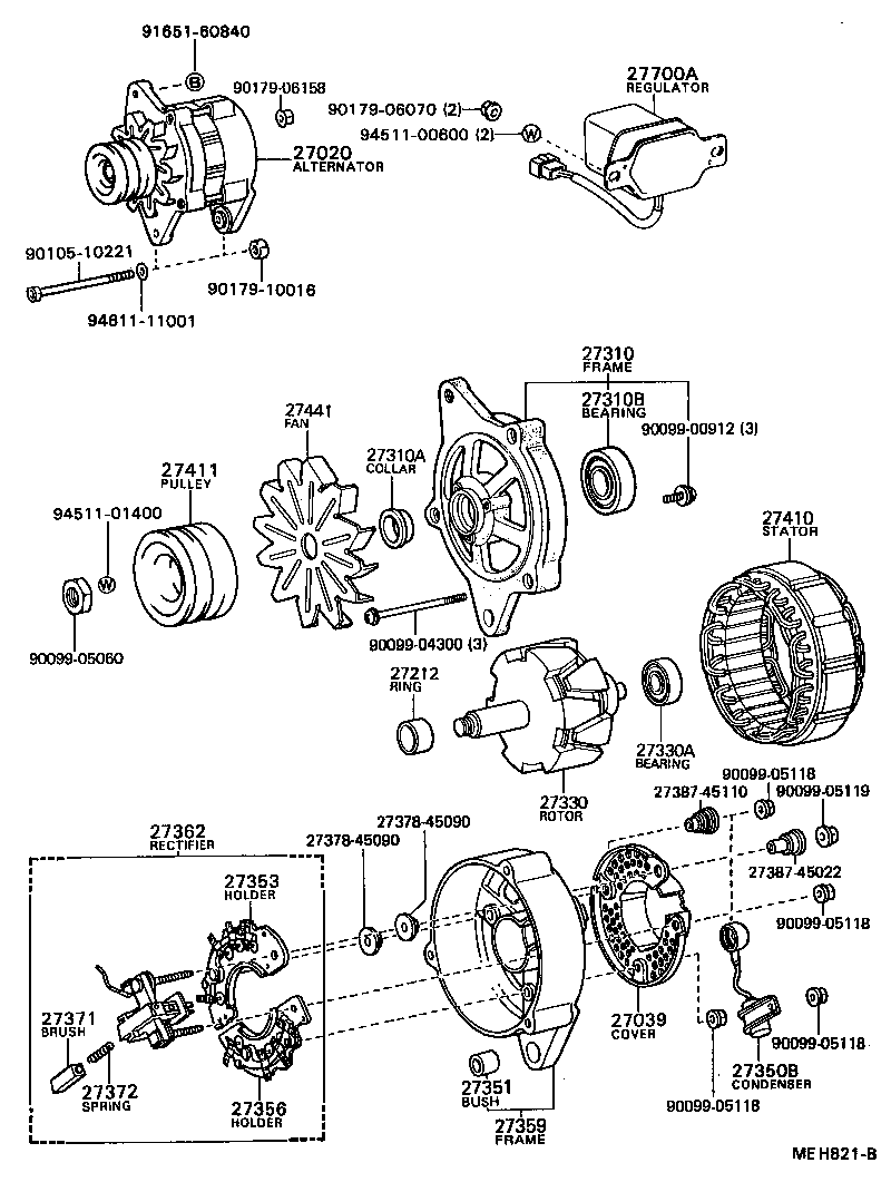 27310-17100 FRAME ASSY, DRIVE END, ALTERNATOR product image