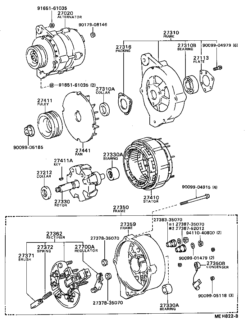 27310-17100 FRAME ASSY, DRIVE END, ALTERNATOR product image