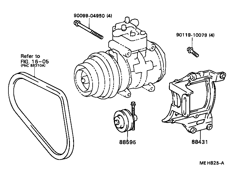 88433-25010 BRACKET, COMPRESSOR MOUNTING, NO.5 product image