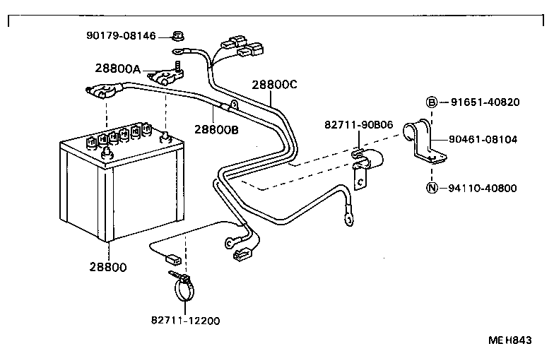 82113-90B06 CABLE, BATTERY TO STARTER(FOR BATTERY TO MAIN SWITCH) product image