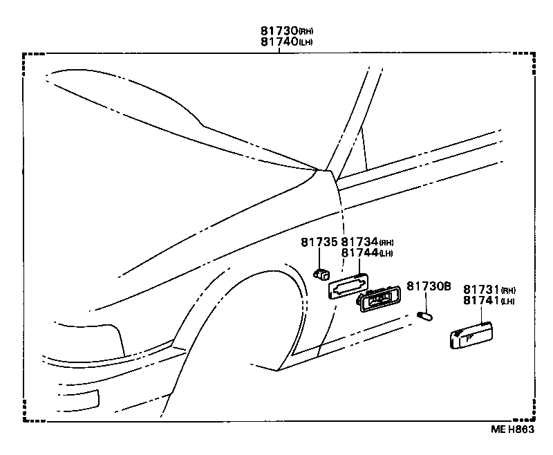 81730-16031 LAMP ASSY, SIDE TURN SIGNAL, RH product image