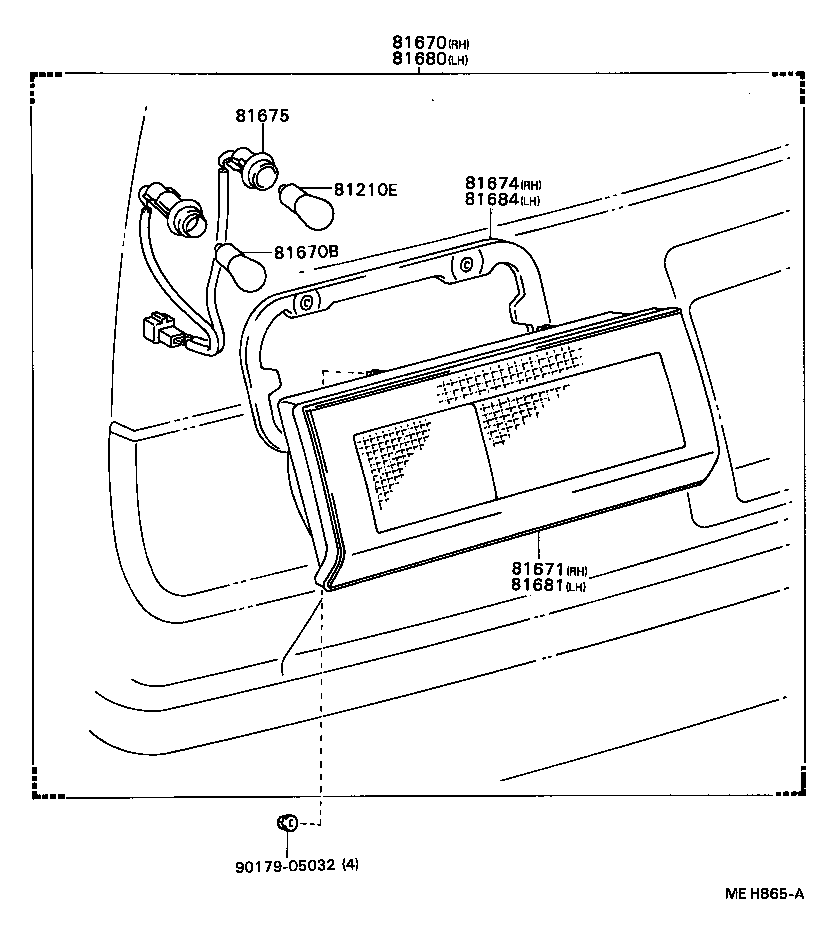 81680-32010 LAMP ASSY, BACK UP, LH product image