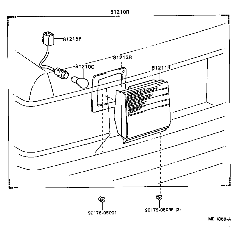 81215-32020 SOCKET & WIRE, REAR FOG LAMP product image