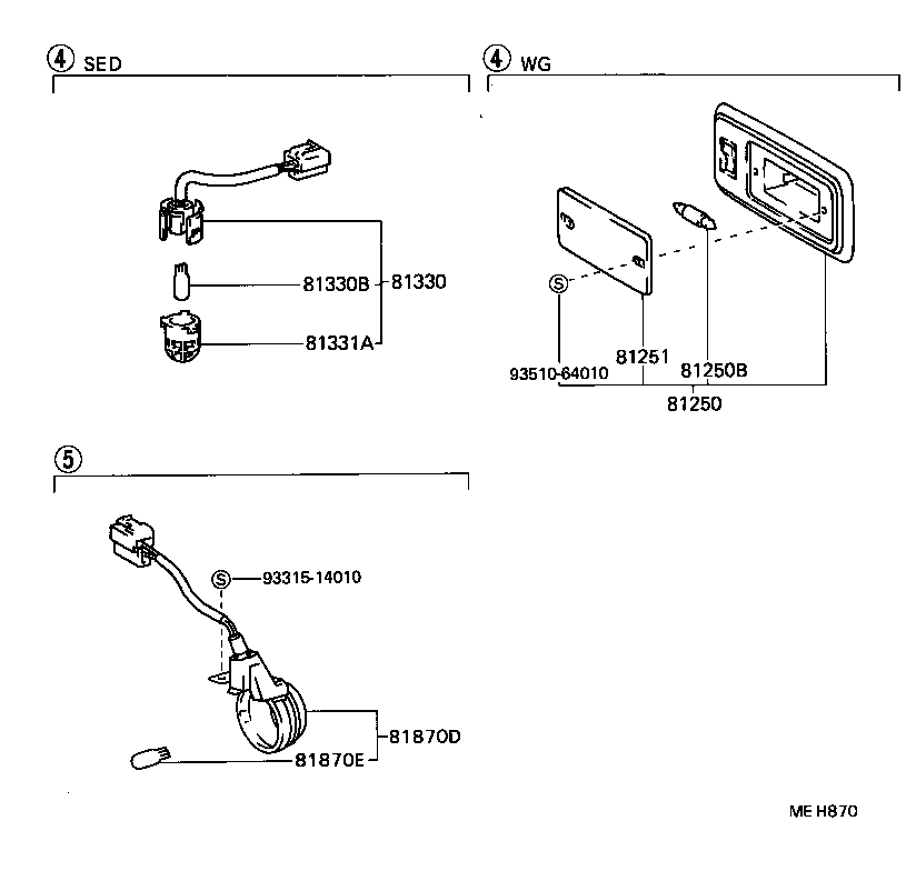 81870-14010 LAMP ASSY, KEY CYLINDER product image