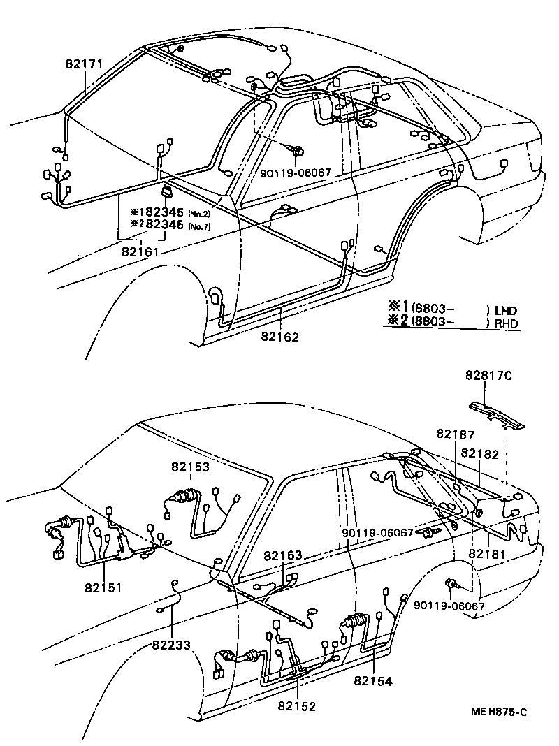 82151-32310 WIRE, FRONT DOOR, RH product image