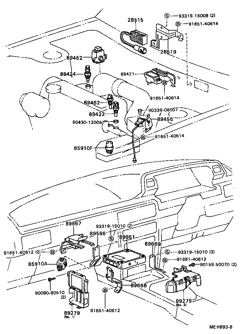 89669-32030 BRACKET, ENGINE CONTROL COMPUTER, NO.3 product image