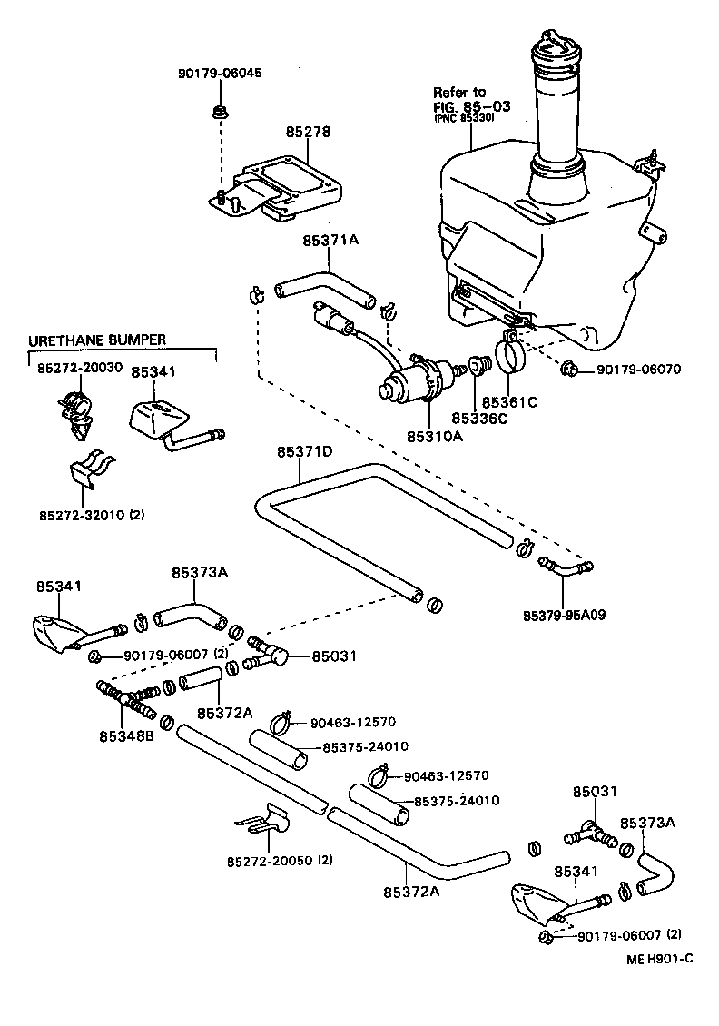 85375-32080 HOSE, HEADLAMP CLEANER, NO.2 product image