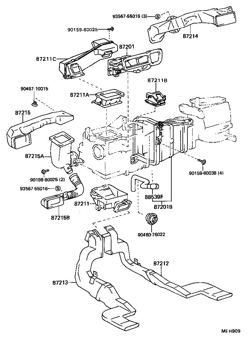 55084-32070 DUCT, AIR, SIDE NO.1 RH product image