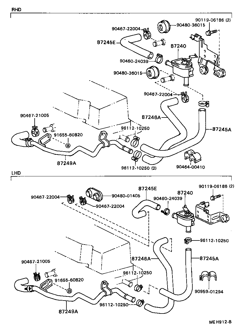 87245-32090 HOSE, HEATER WATER, OUTLET A product image