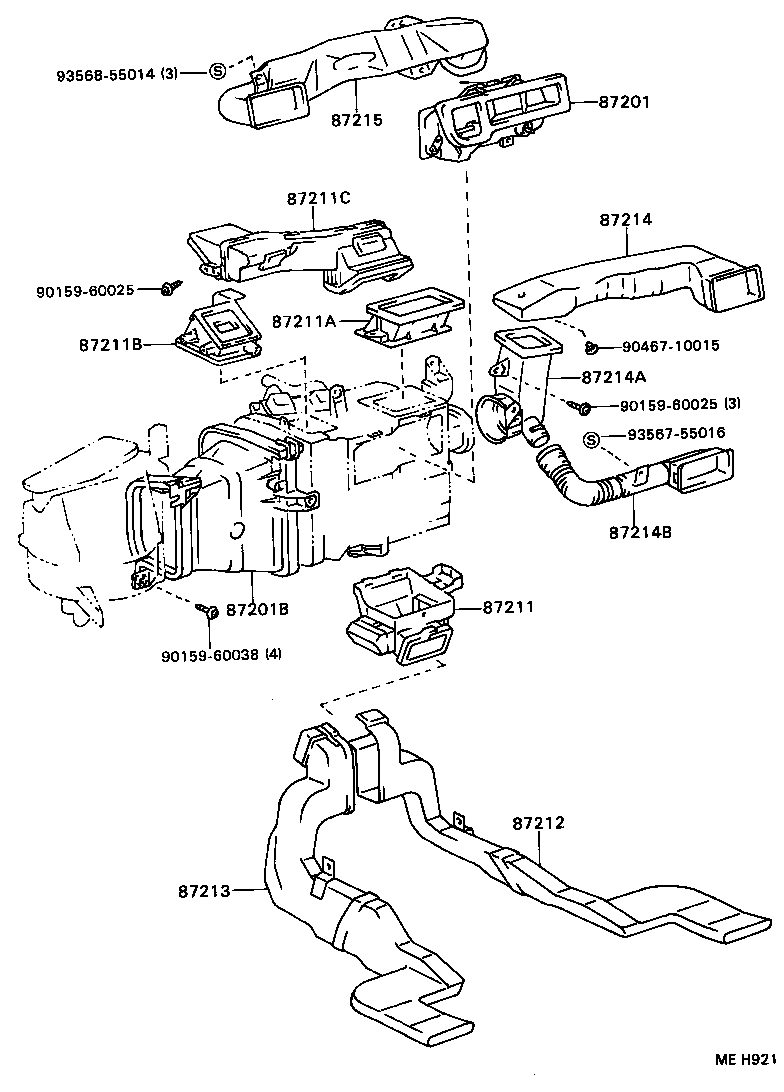 55084-32070 DUCT, AIR, SIDE NO.1 RH product image