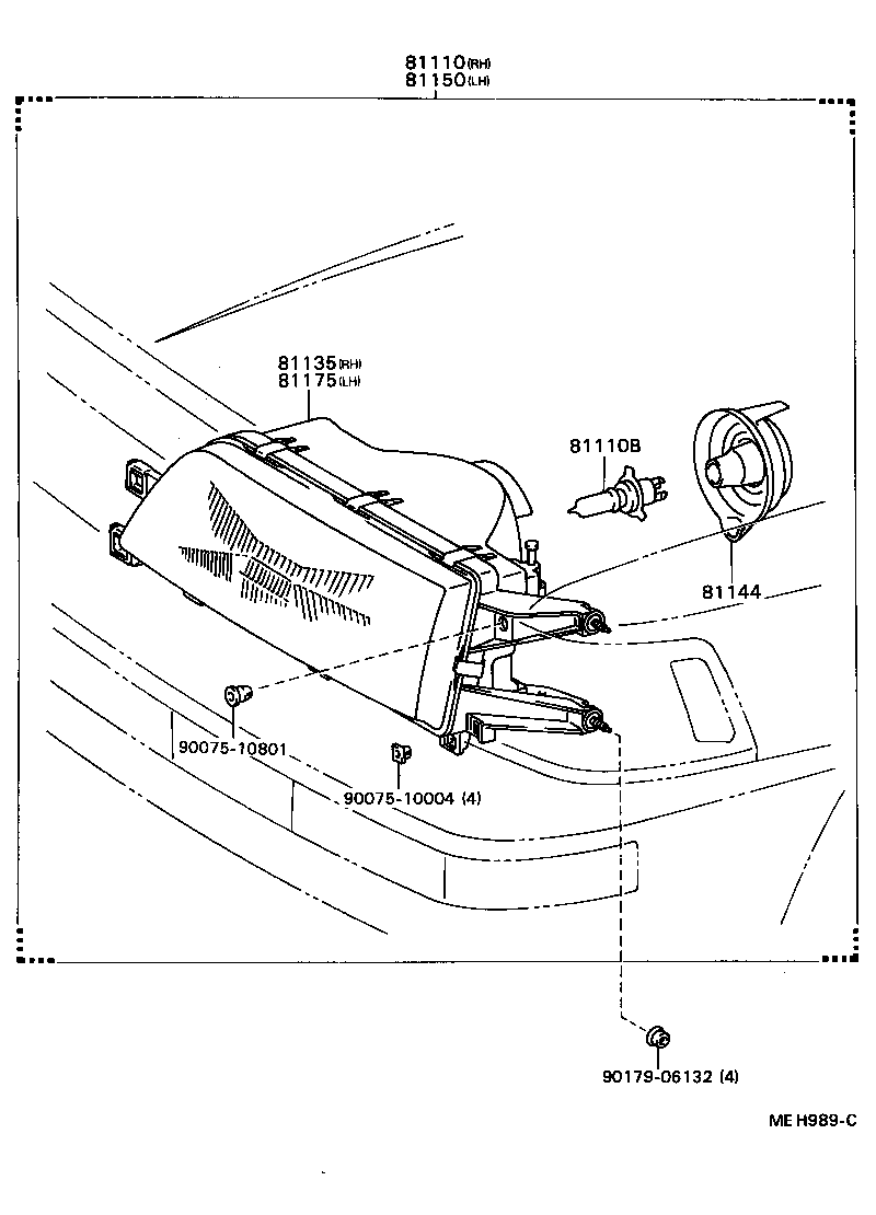 81110-32150 HEADLAMP ASSY, RH product image
