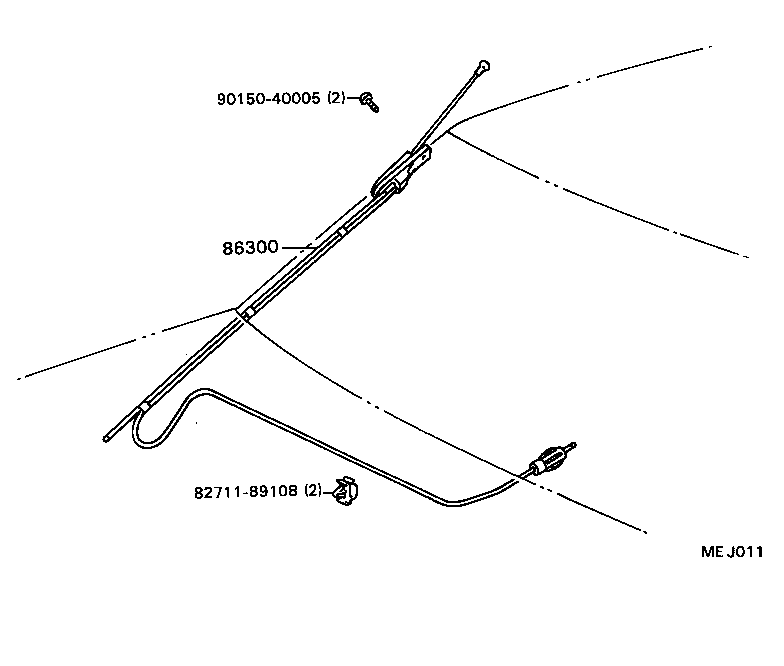86300-32091 ANTENNA ASSY, AMPLIFIER, NO.2 product image