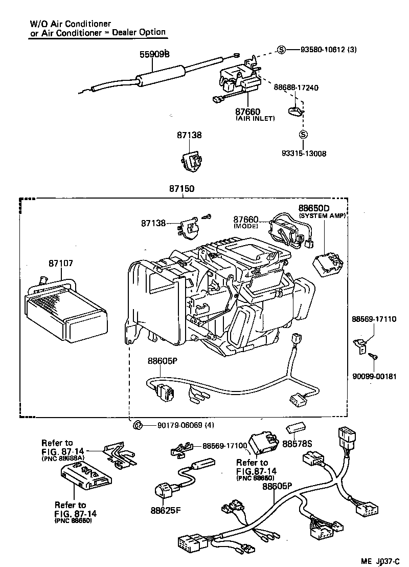 55909-17030 CABLE SUB-ASSY, AIRMIX DAMPER CONTROL product image