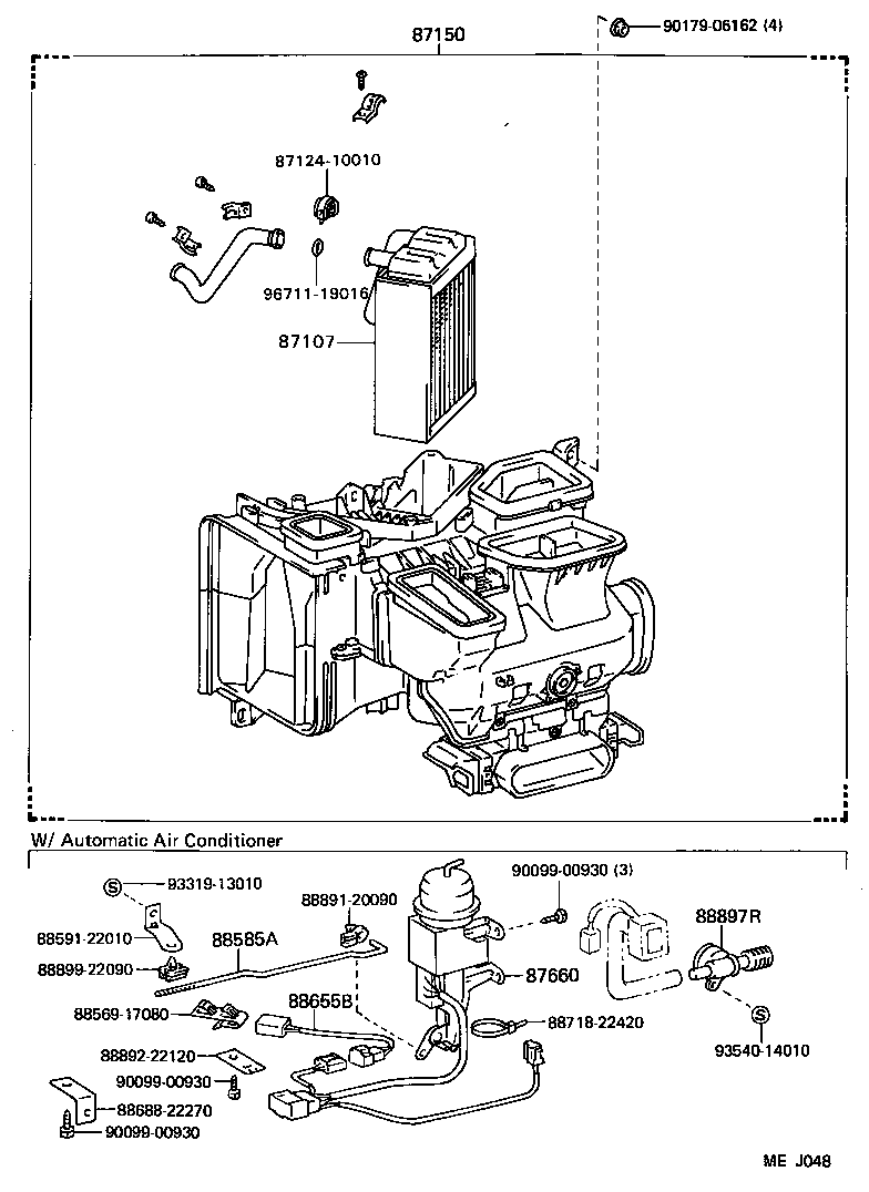 87150-22370 RADIATOR ASSY, HEATER product image