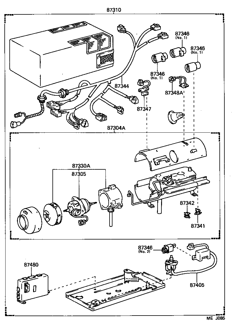 87104-95J01 MOTOR SUB-ASSY, REAR HEATER BLOWER product image