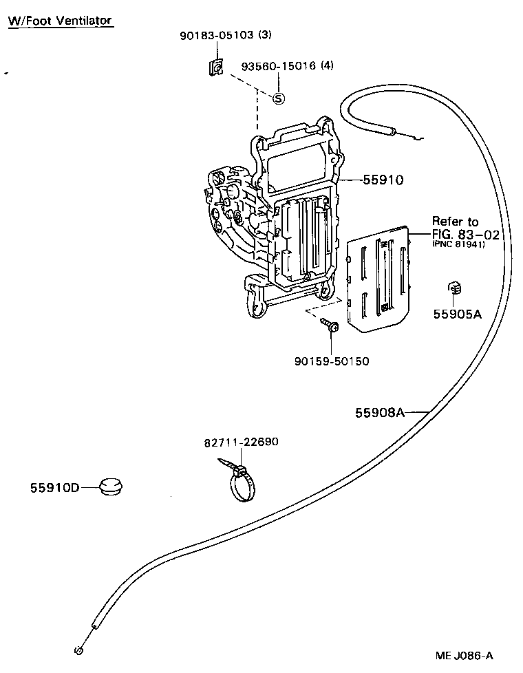 55847-95401 DUCT, AIR, SIDE NO.2 RH product image