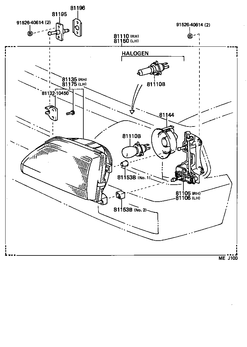 81150-10550 HEADLAMP ASSY, LH product image