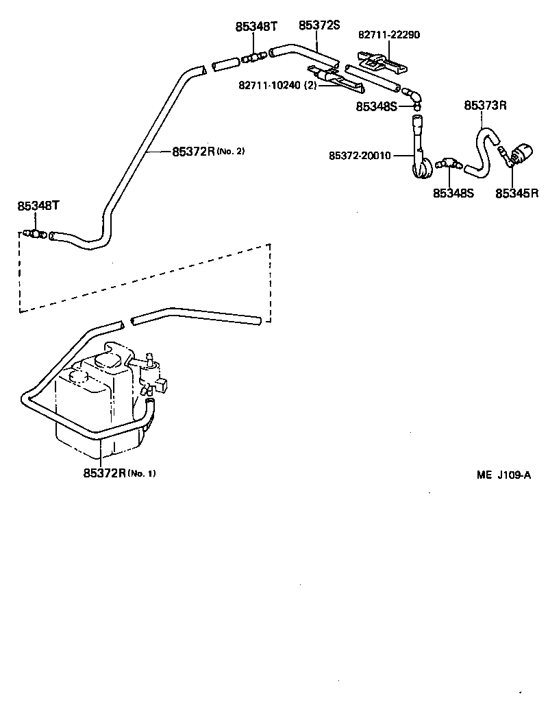 85343-10100 HOSE, REAR WASHER (FROM JOINT TO NOZZLE) product image