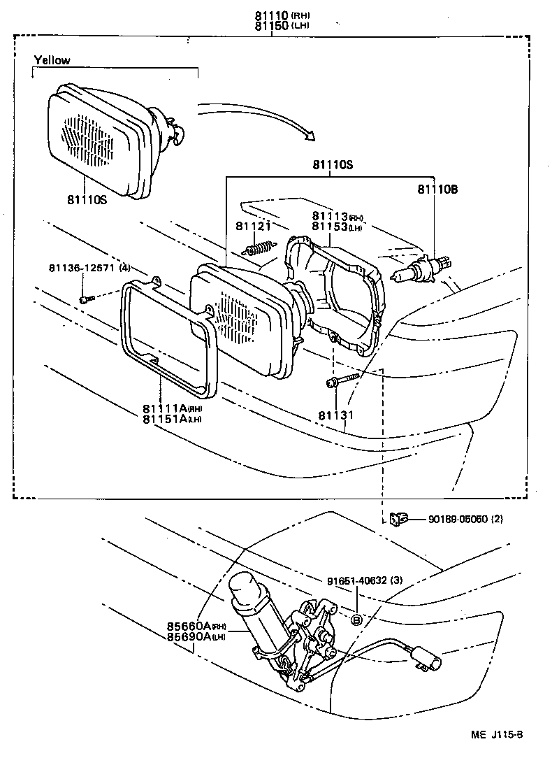 81150-14860 HEADLAMP ASSY, LH product image
