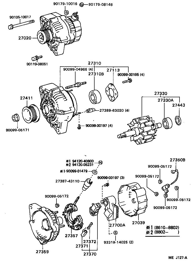 27060-70181 ALTERNATOR ASSY product image