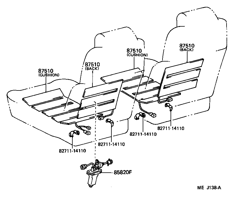 87510-14030 HEATER ASSY, SEAT product image