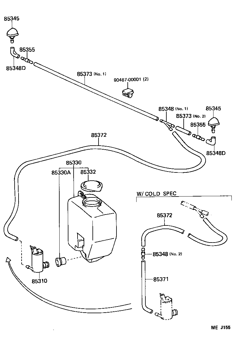 85035-10170 NOZZLE, WINDSHIELD WASHER product image