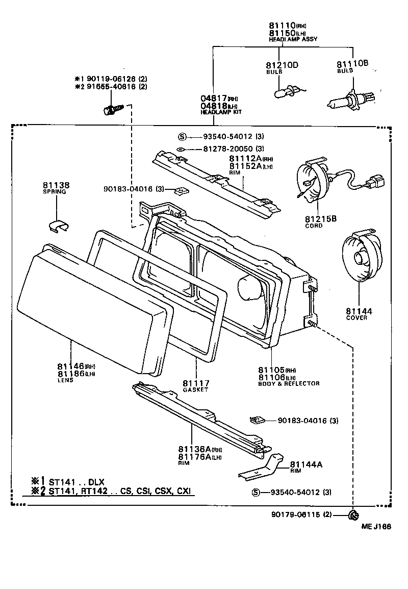 04817-20030 HEADLAMP KIT, W/O SEALED BEAM, RH product image