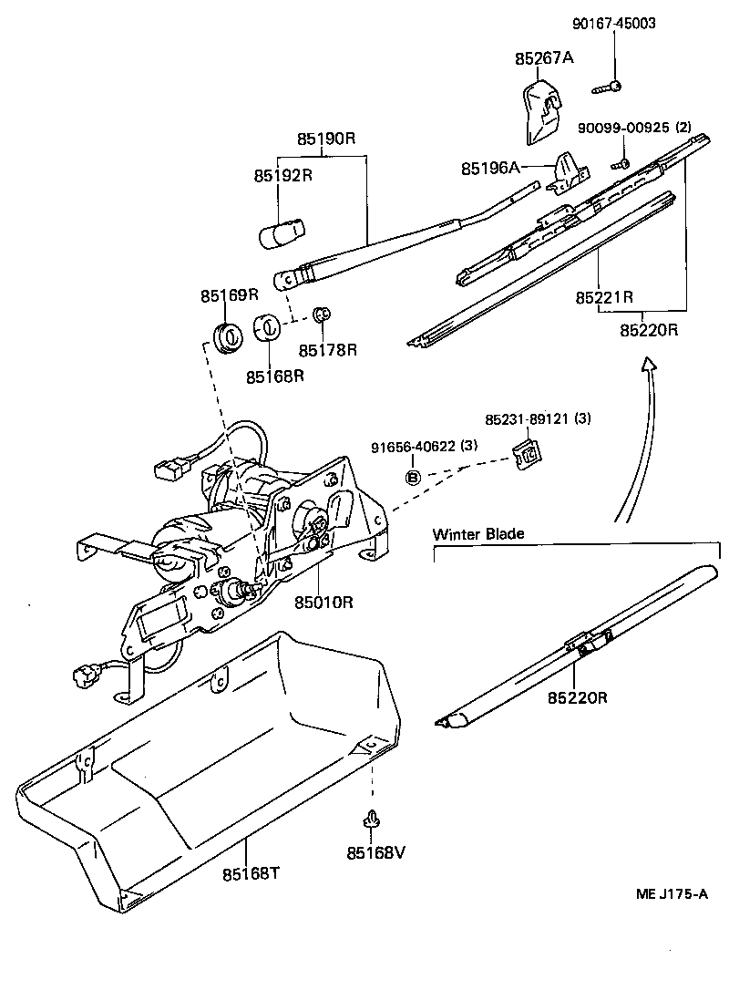 85220-89108 BLADE ASSY, REAR WIPER product image