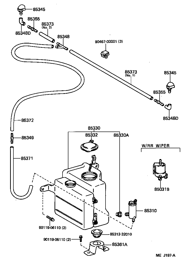 85035-10170 NOZZLE, WINDSHIELD WASHER product image