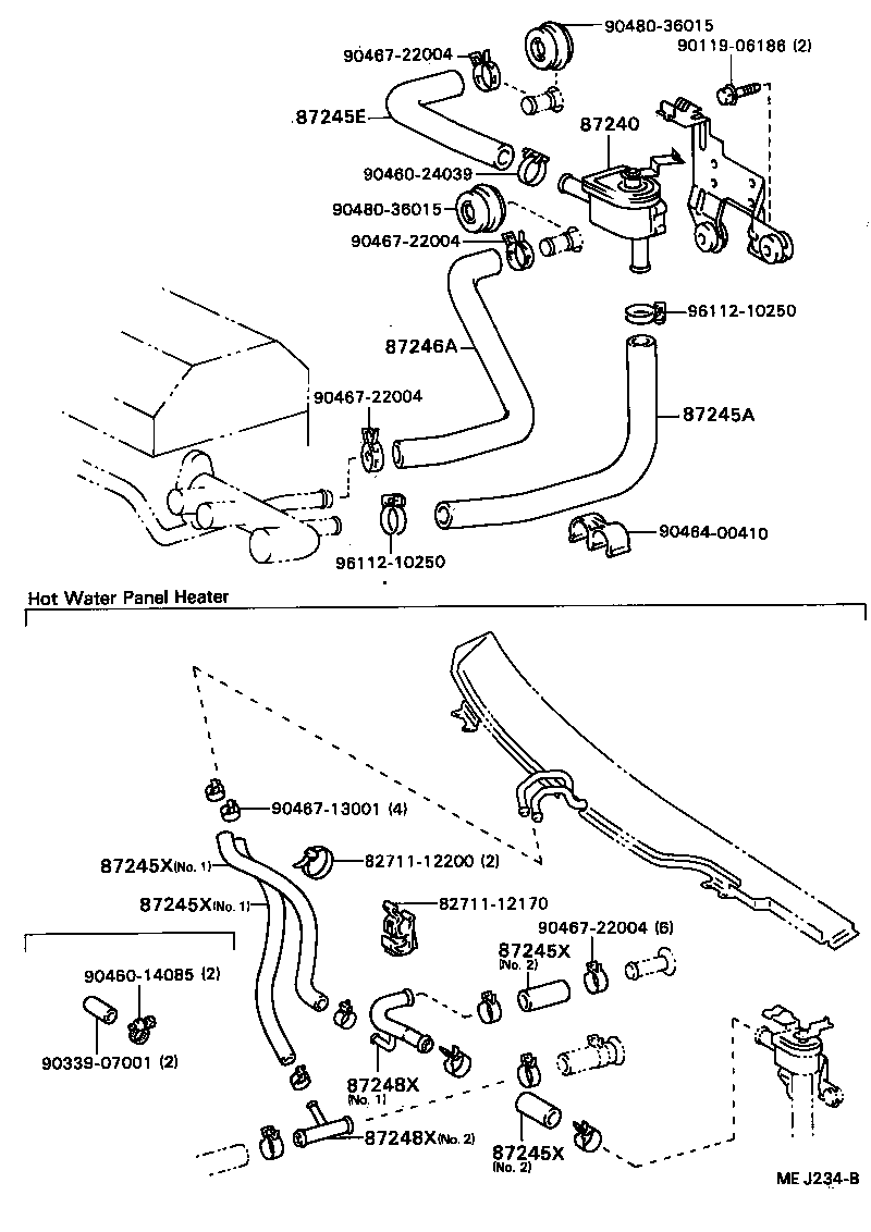 87245-32130 HOSE, HEATER WATER, OUTLET A product image