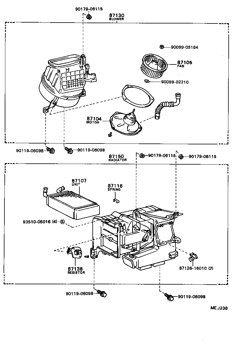 87104-16100 MOTOR SUB-ASSY, HEATER BLOWER product image