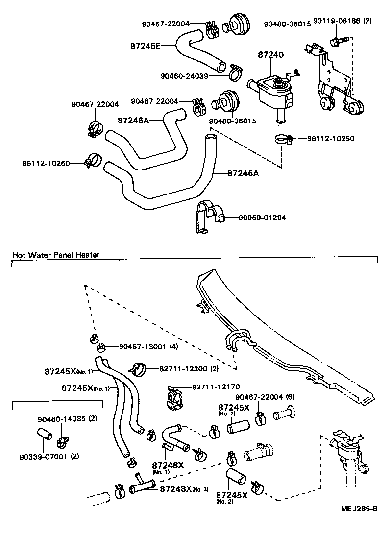 87245-32130 HOSE, HEATER WATER, OUTLET A product image