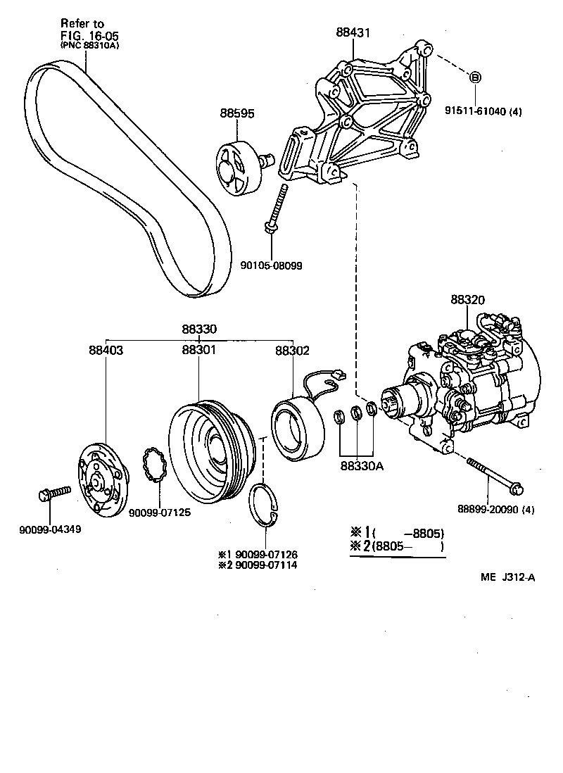 88688-10200 BRACKET, COMPRESSOR MOUNTING, NO.2 product image