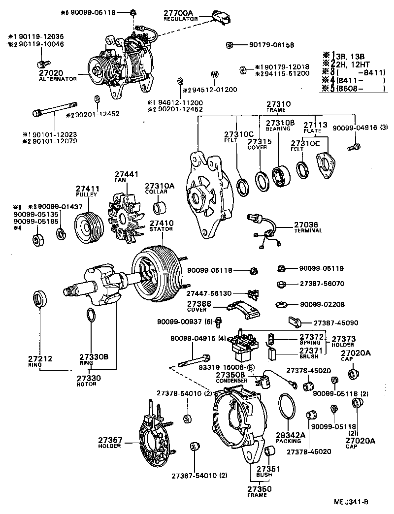 27310-17100 FRAME ASSY, DRIVE END, ALTERNATOR product image