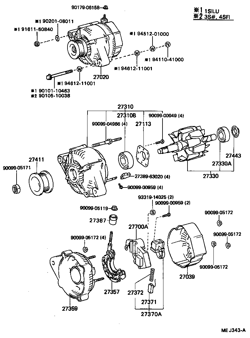 27060-74050 ALTERNATOR ASSY product image
