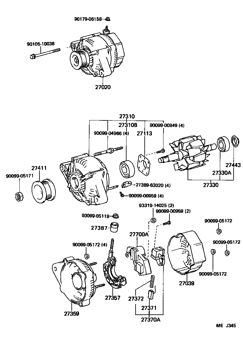 27291-74010 DUCT, ALTERNATOR, NO.1 product image