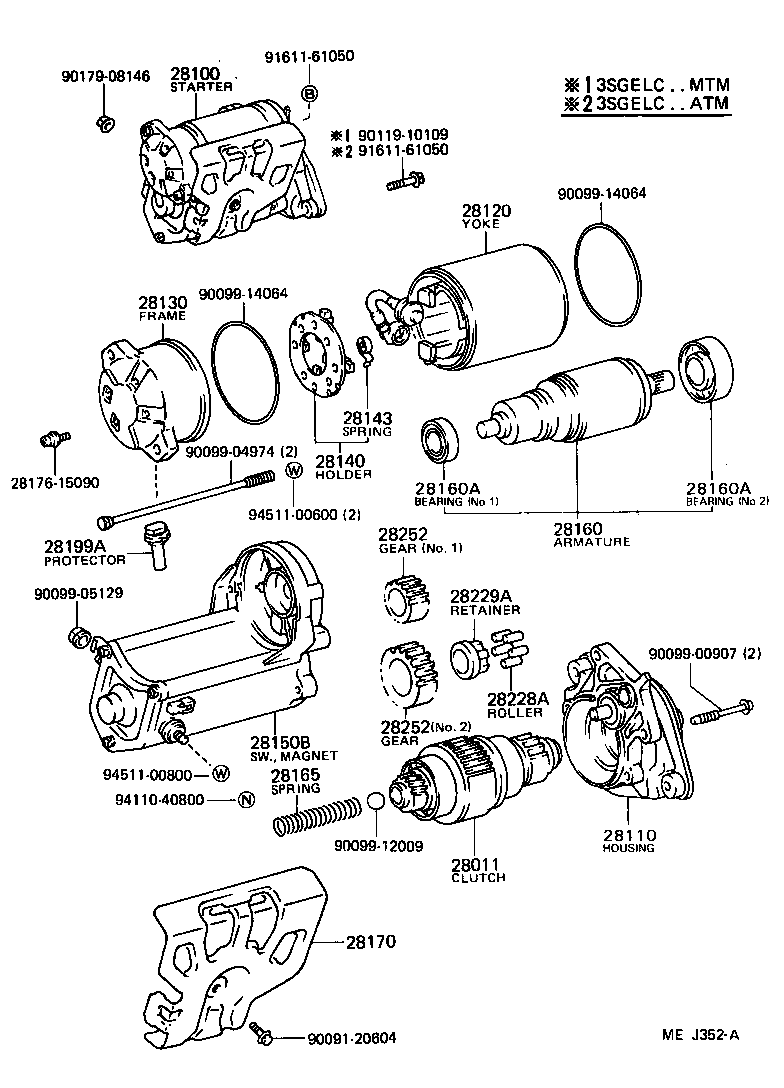 Toyota 28100-74011 STARTER ASSY