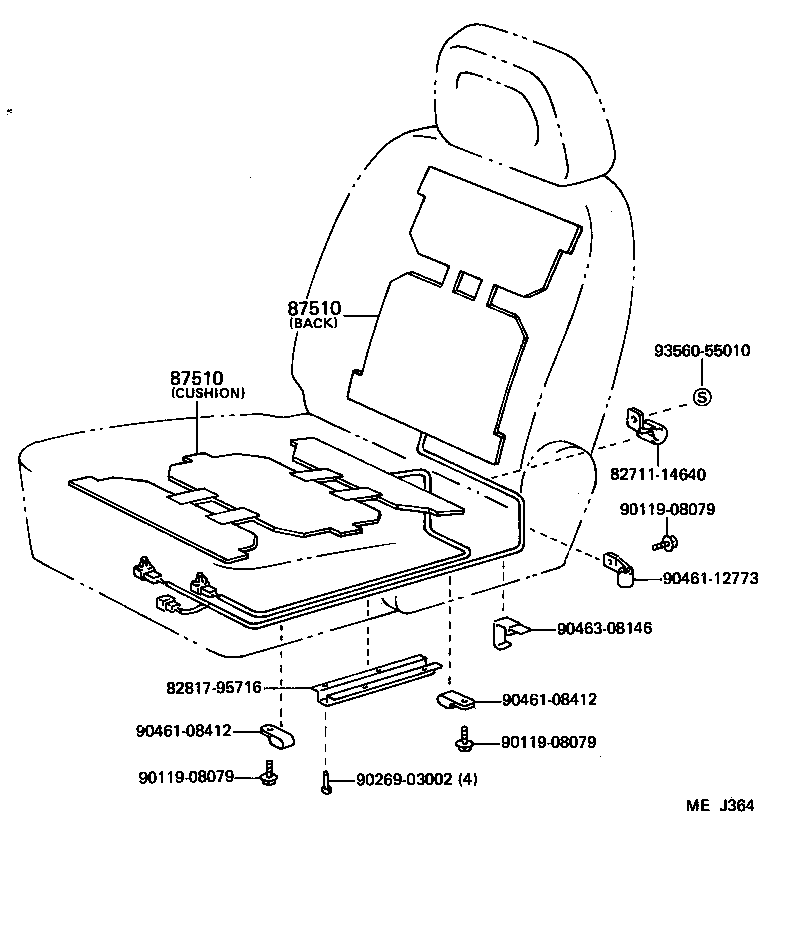 87510-95700 HEATER ASSY, SEAT product image