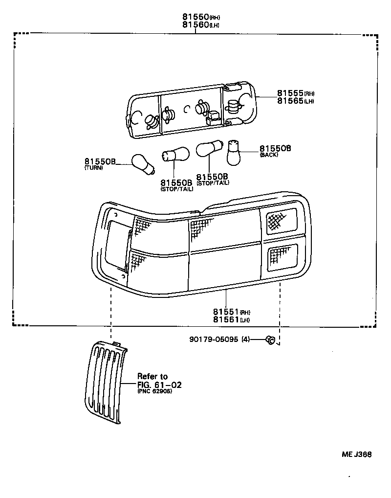 81565-20601 SOCKET & WIRE SUB-ASSY, REAR COMBINATION LAMP, LH product image