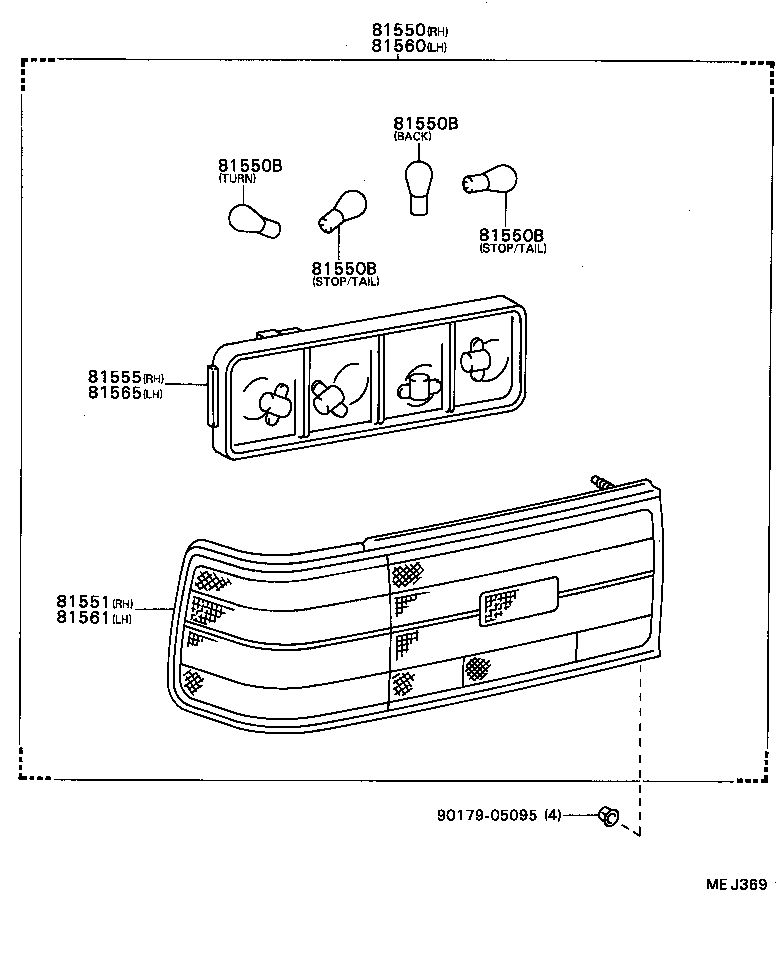 81565-20661 SOCKET & WIRE SUB-ASSY, REAR COMBINATION LAMP, LH product image