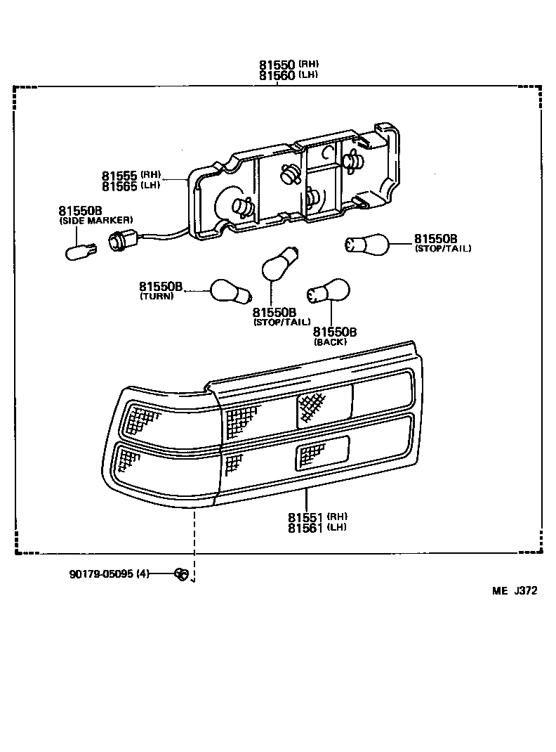 81560-20641 LAMP ASSY, REAR COMBINATION, LH product image