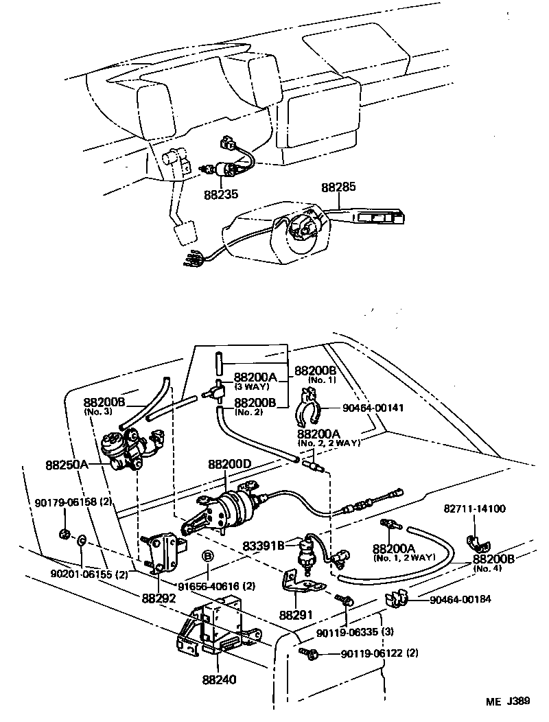 95411-19939 HOSE, CRUISE CONTROL VACUUM product image