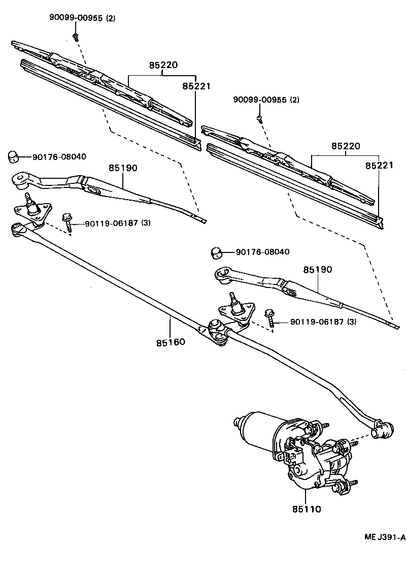 85160-20320 LINK ASSY, WINDSHIELD WIPER product image