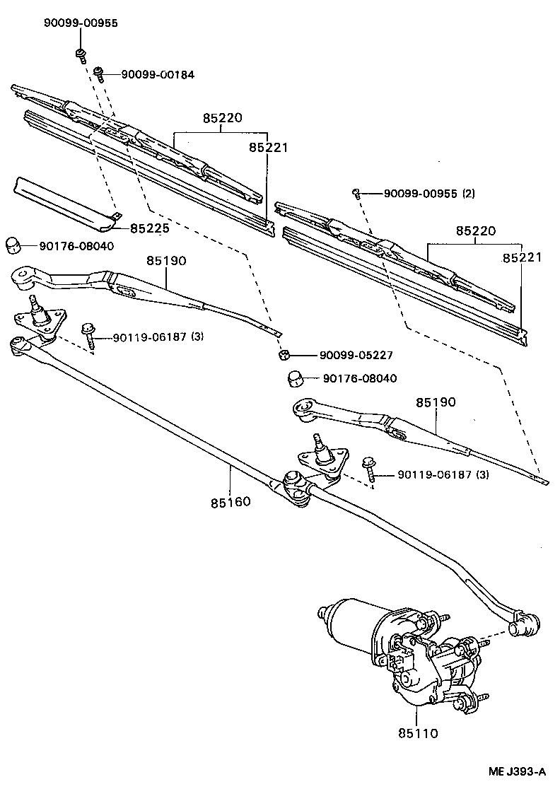 85160-20320 LINK ASSY, WINDSHIELD WIPER product image