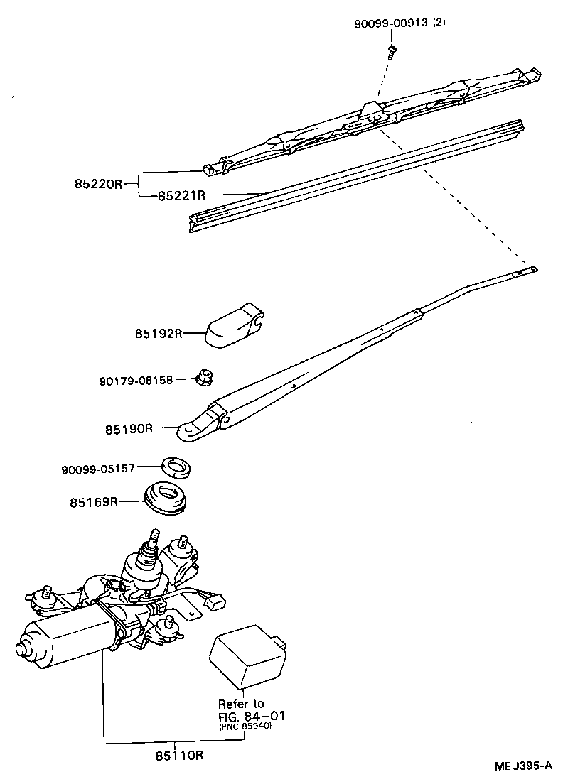 85110-20570 MOTOR ASSY, REAR WIPER product image