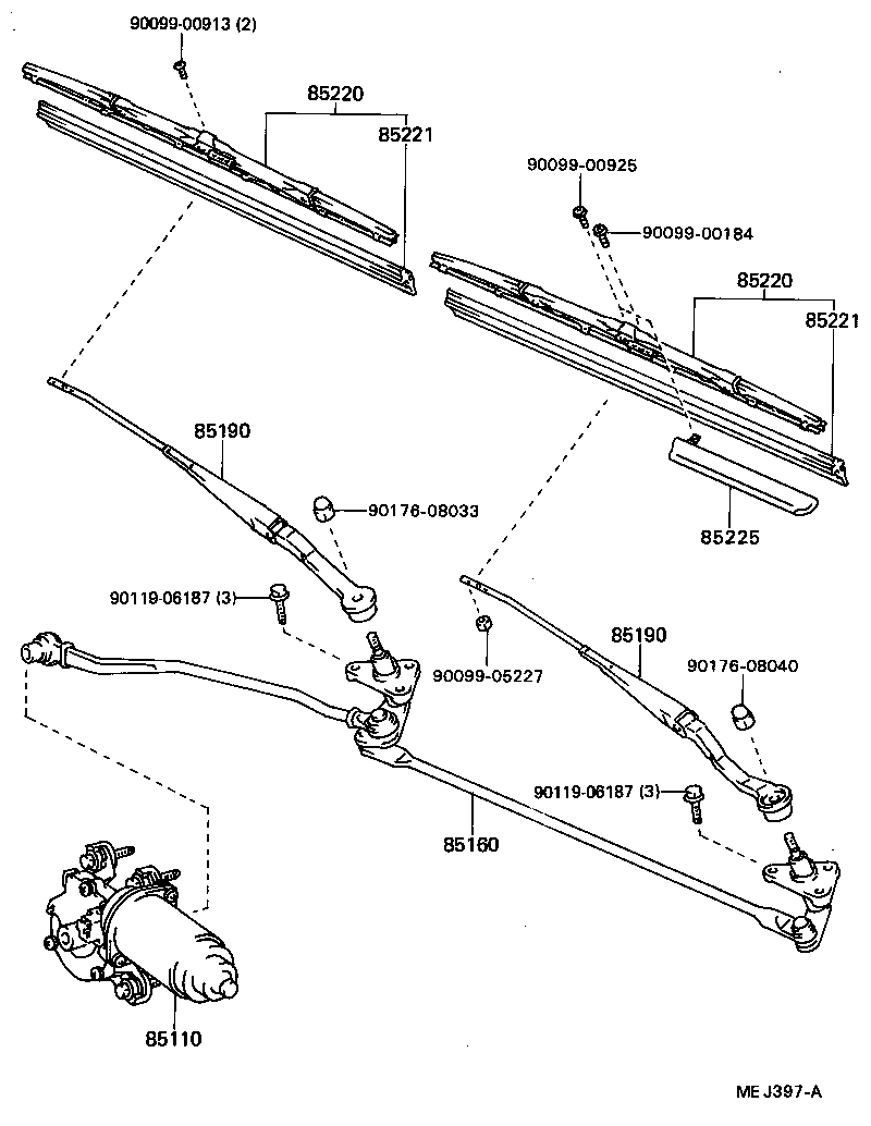 85220-32800 BLADE ASSY, WINDSHIELD WIPER product image