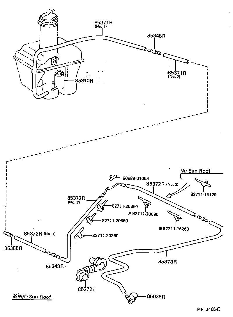 Toyota 85310-14110 MOTOR ASSY, REAR WASHER