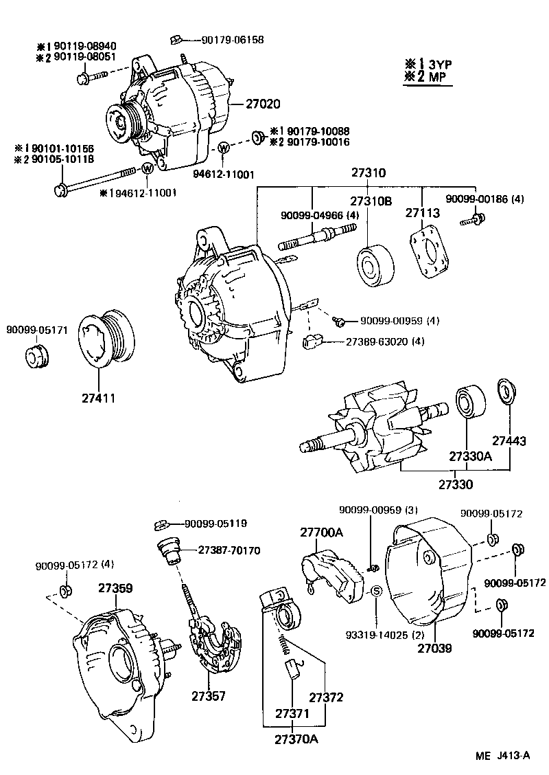 27060-70320 ALTERNATOR ASSY product image