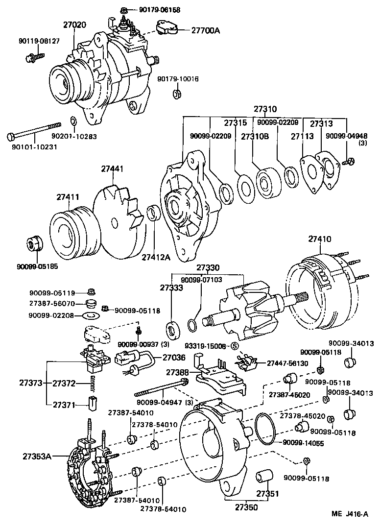27060-70320 ALTERNATOR ASSY product image