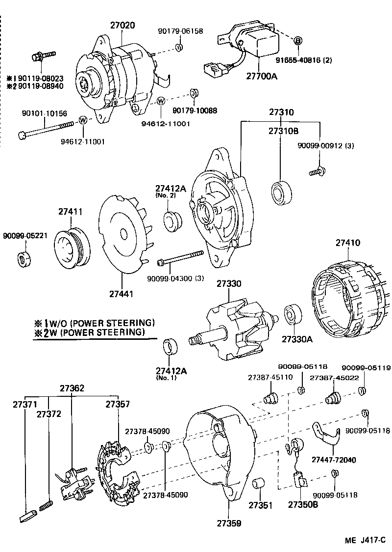 27060-70280 ALTERNATOR ASSY product image